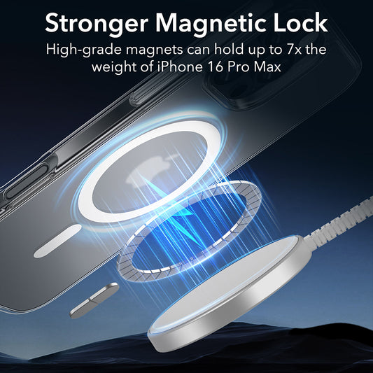 Pouzdro MagSafe pro Apple iPhone 16 Pro Max, ESR, Classic Hybrid, Saténově průhledné
