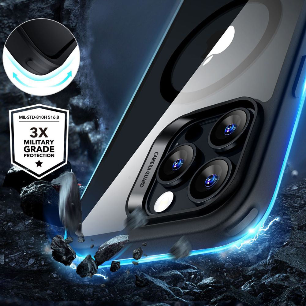 Pouzdro MagSafe pro Apple iPhone 16 Pro Max, ESR, Classic Hybrid se Screen Protector, Černé Průhledné