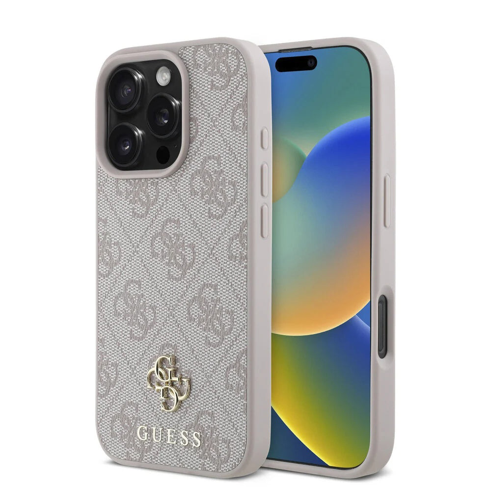 Pouzdro MagSafe pro Apple iPhone 16 Pro Max, Guess, 4G Classic, Růžové