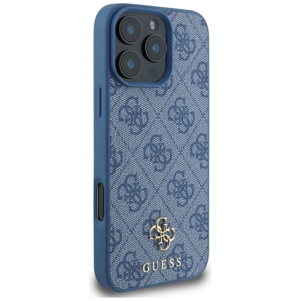 Pouzdro MagSafe pro Apple iPhone 16 Pro Max, Guess, 4G Small and Classic Logo, Modrá