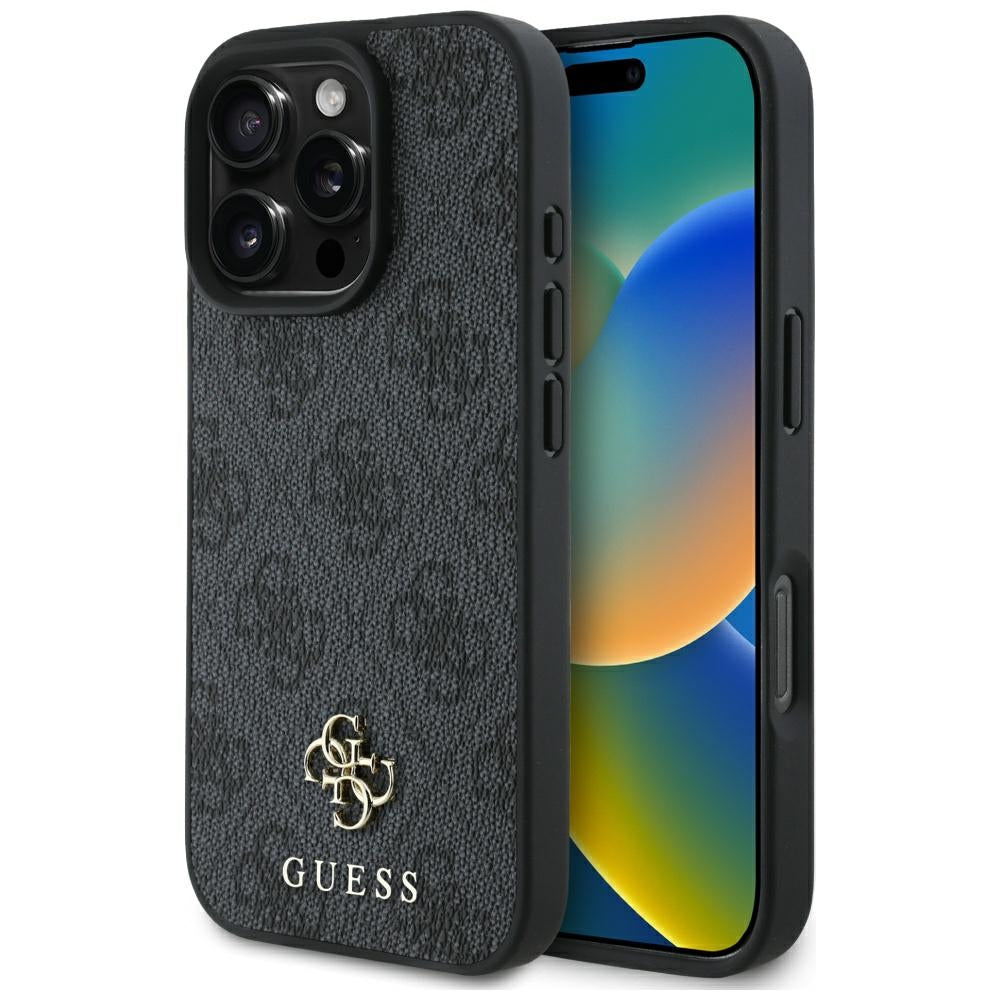 Pouzdro MagSafe pro Apple iPhone 16 Pro Max, Guess, 4G Small and Classic Logo, černé