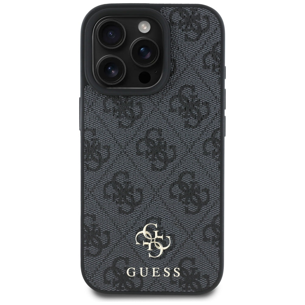 Pouzdro MagSafe pro Apple iPhone 16 Pro Max, Guess, 4G Small and Classic Logo, černé
