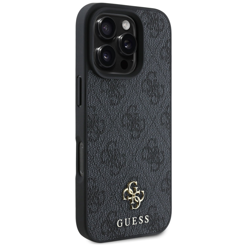 Pouzdro MagSafe pro Apple iPhone 16 Pro Max, Guess, 4G Small and Classic Logo, černé