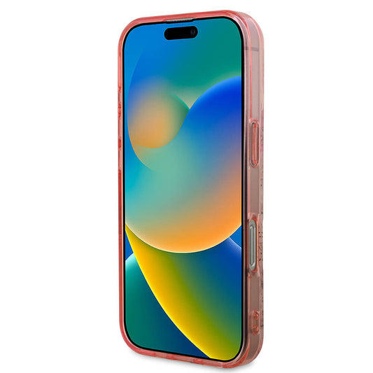 Pouzdro MagSafe pro Apple iPhone 16 Pro Max, Guess, IML Flower & Tonal Circle, Růžové