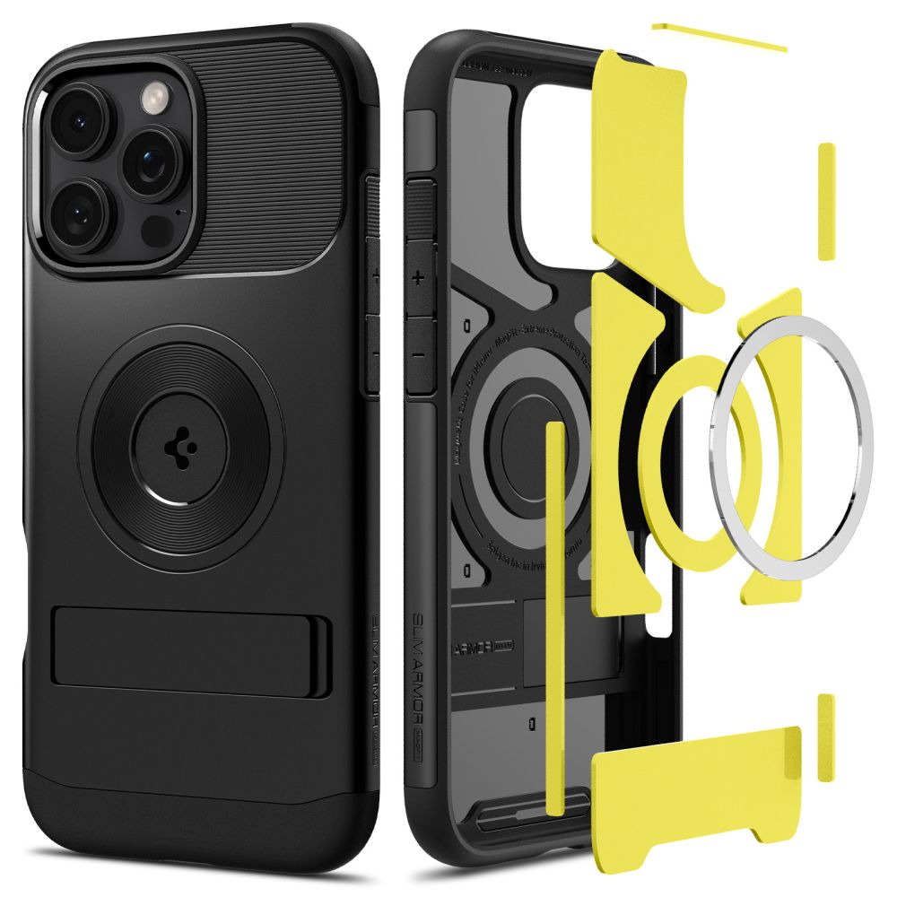 Pouzdro MagSafe pro Apple iPhone 16 Pro Max, Spigen, Slim Armor, Černé