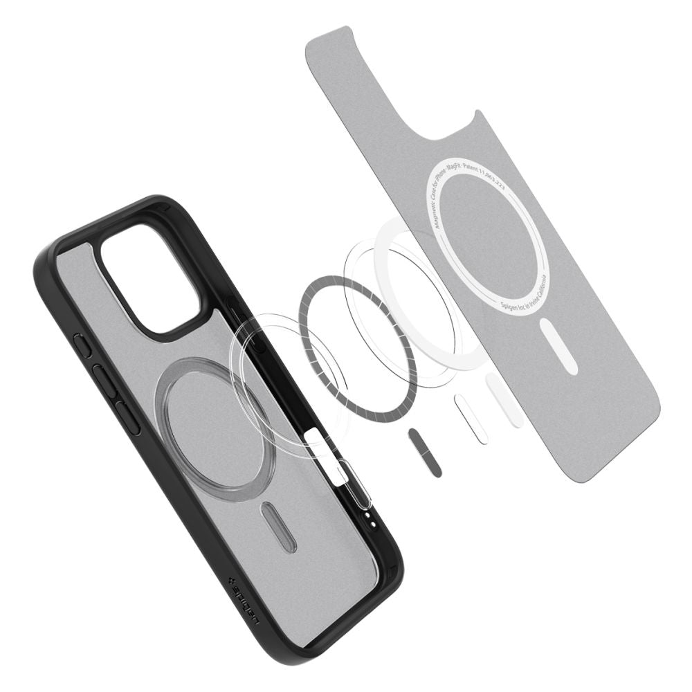 MagSafe pouzdro pro Apple iPhone 16 Pro Max, Spigen, Ultra Hybrid, Černá Satinovaná ACS08003