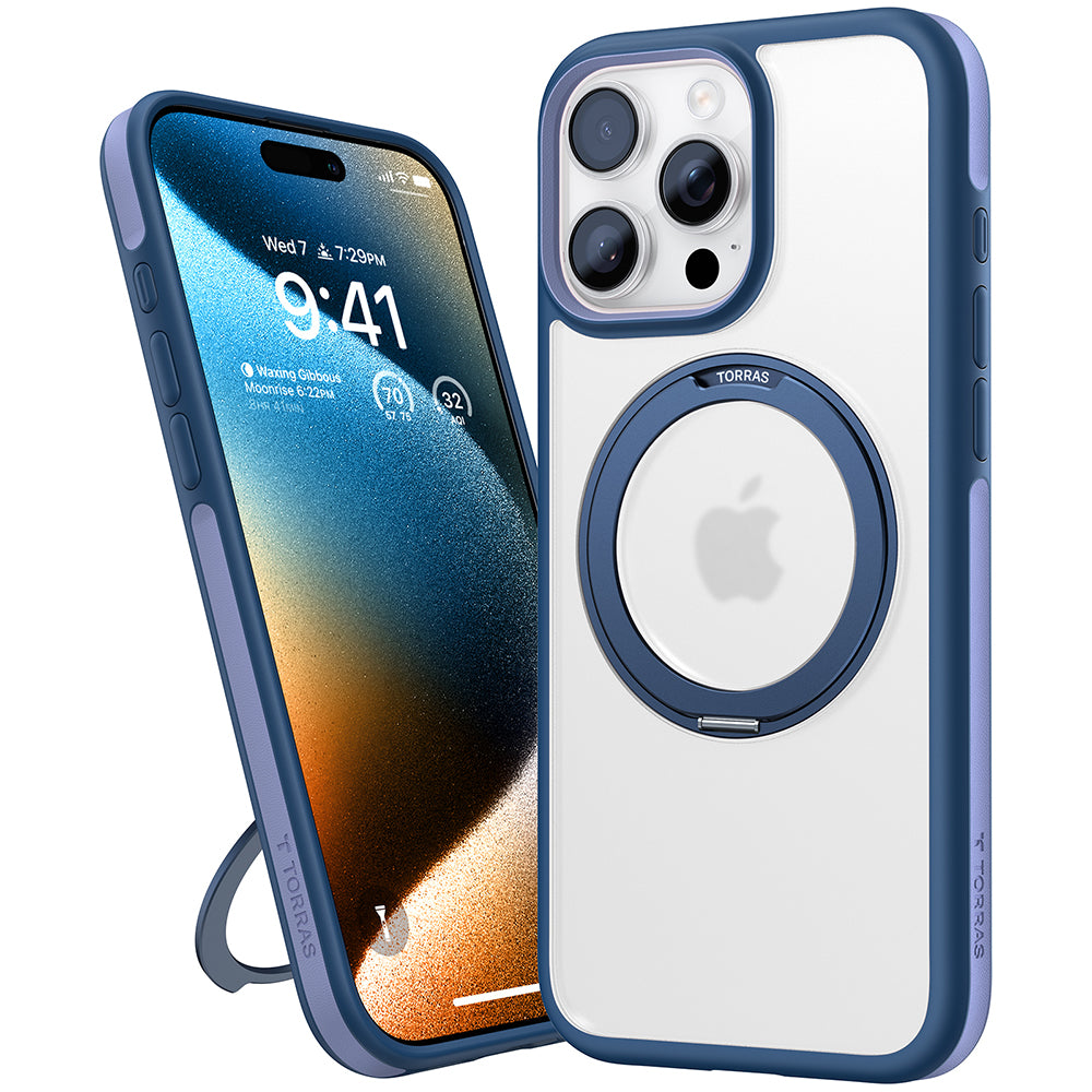 Pouzdro MagSafe pro Apple iPhone 16 Pro Max, Torras, Ostand R Fusion, Námořnická modř