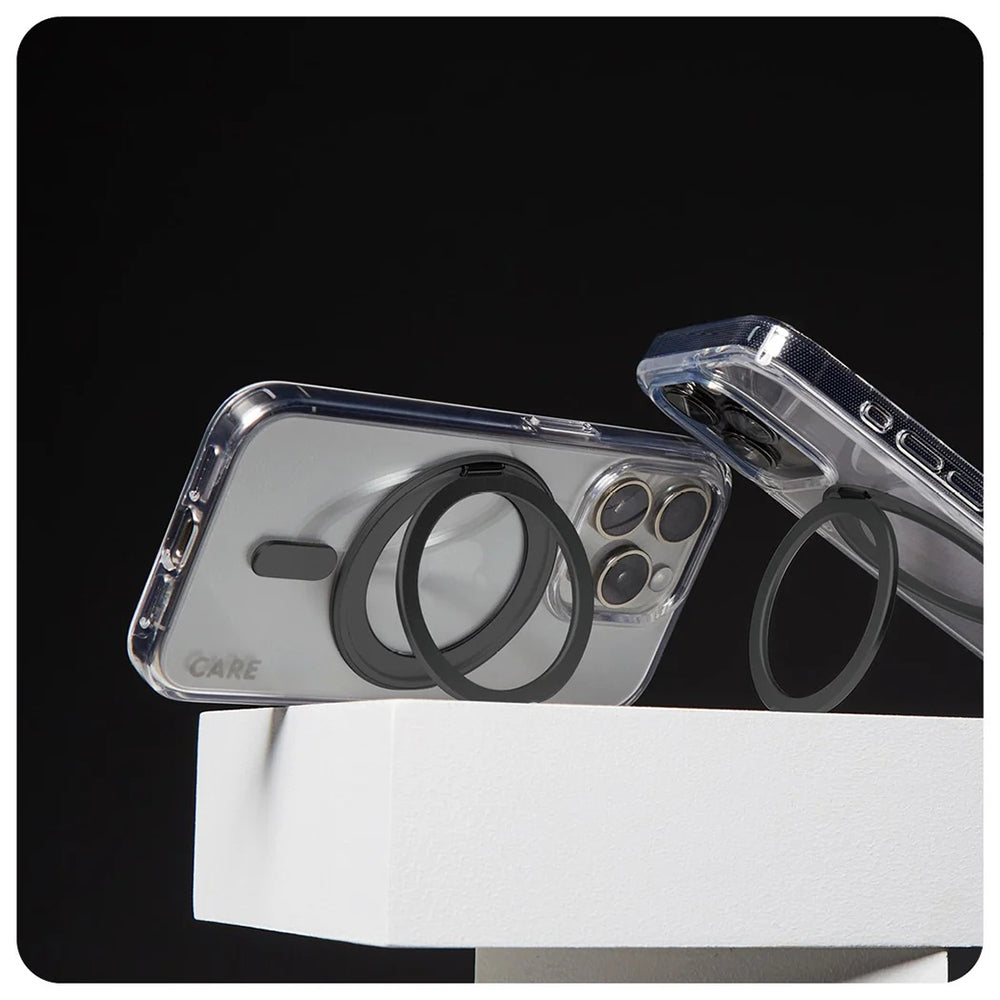 Pouzdro MagSafe pro Apple iPhone 16 Pro, PanzerGlass, s funkcí stojánku, černě průhledné