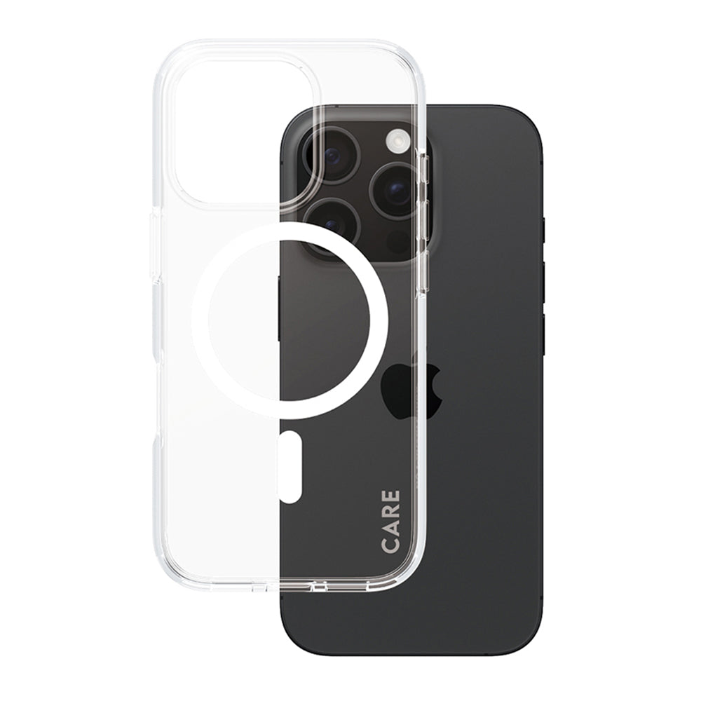 Pouzdro MagSafe pro Apple iPhone 16 Pro, PanzerGlass, Care Urban Combat, Bílá Transparentní