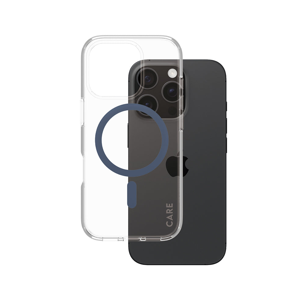 Pouzdro MagSafe pro Apple iPhone 16 Pro, PanzerGlass, Care Urban Combat, Modrá Transparentní