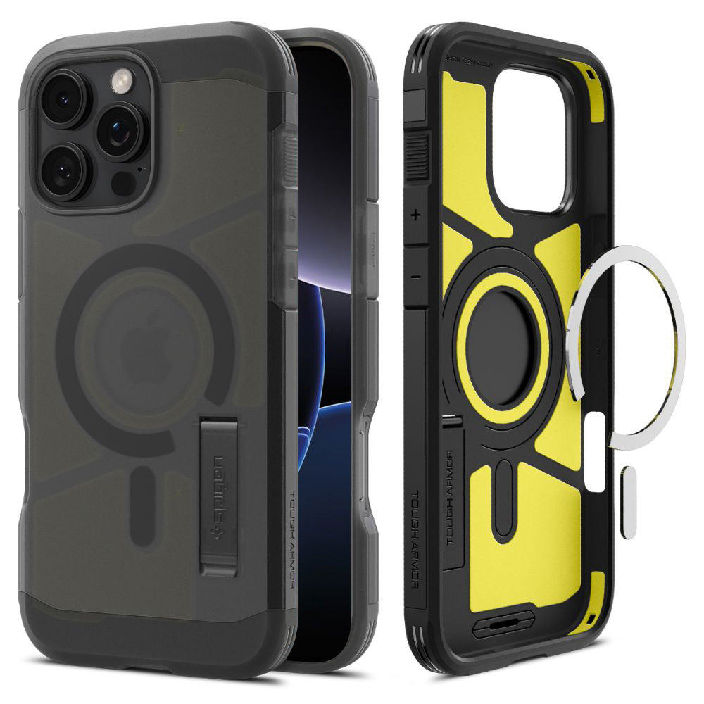 Pouzdro MagSafe pro Apple iPhone 16 Pro, Spigen, Tough Armor, Saténově černé ACS09072