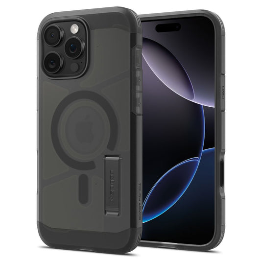 Pouzdro MagSafe pro Apple iPhone 16 Pro, Spigen, Tough Armor, Saténově černé ACS09072