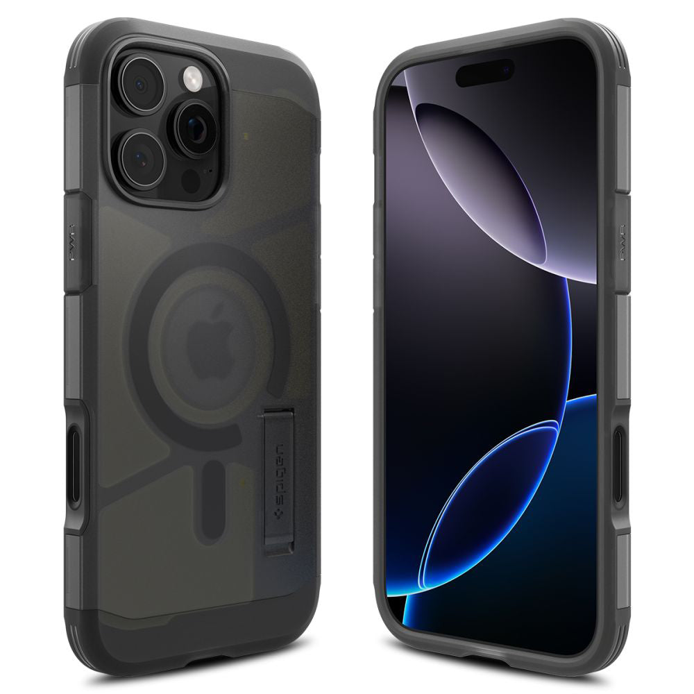 Pouzdro MagSafe pro Apple iPhone 16 Pro, Spigen, Tough Armor, Saténově černé ACS09072