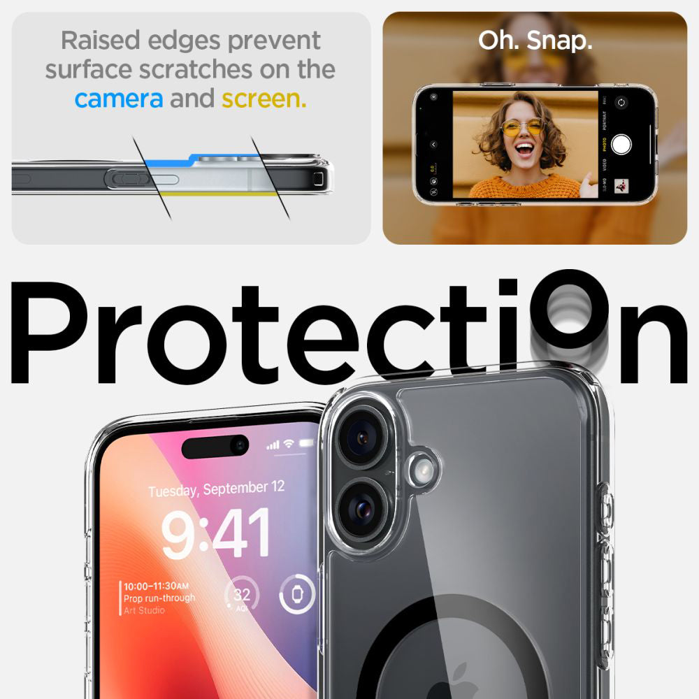 Pouzdro MagSafe pro Apple iPhone 16, Spigen, Ultra Hybrid, Černé ACS08206