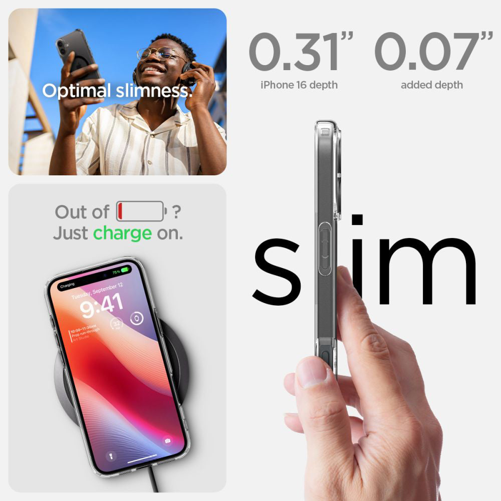 Pouzdro MagSafe pro Apple iPhone 16, Spigen, Ultra Hybrid, Černé ACS08206