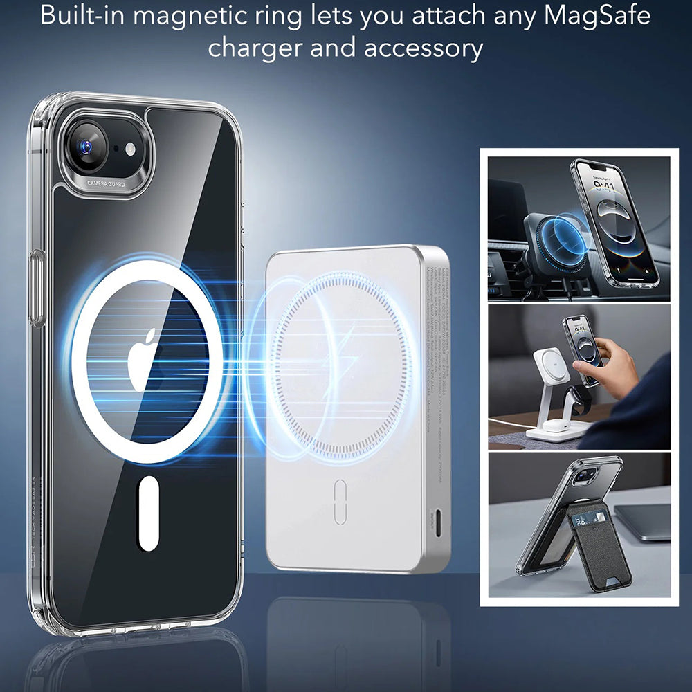 Pouzdro MagSafe pro Apple iPhone 17e / 16e, ESR, Classic Hybrid, Průhledné