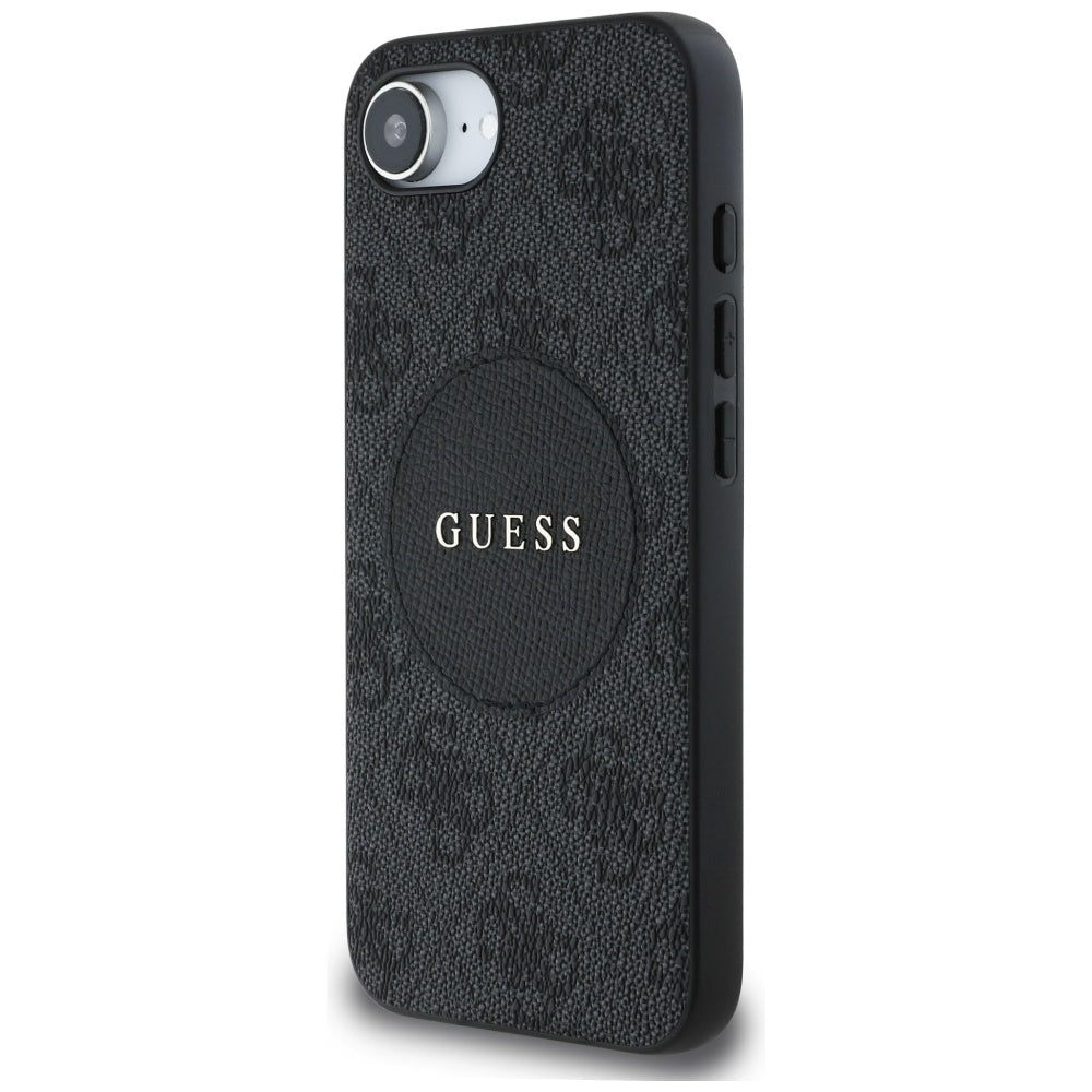 Pouzdro MagSafe pro Apple iPhone 17e / 16e, Guess, 4G Circle Classic Logo, Černá