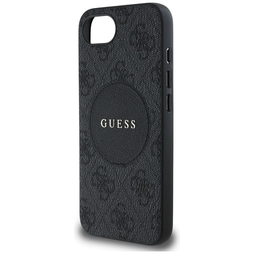 Pouzdro MagSafe pro Apple iPhone 17e / 16e, Guess, 4G Circle Classic Logo, Černá