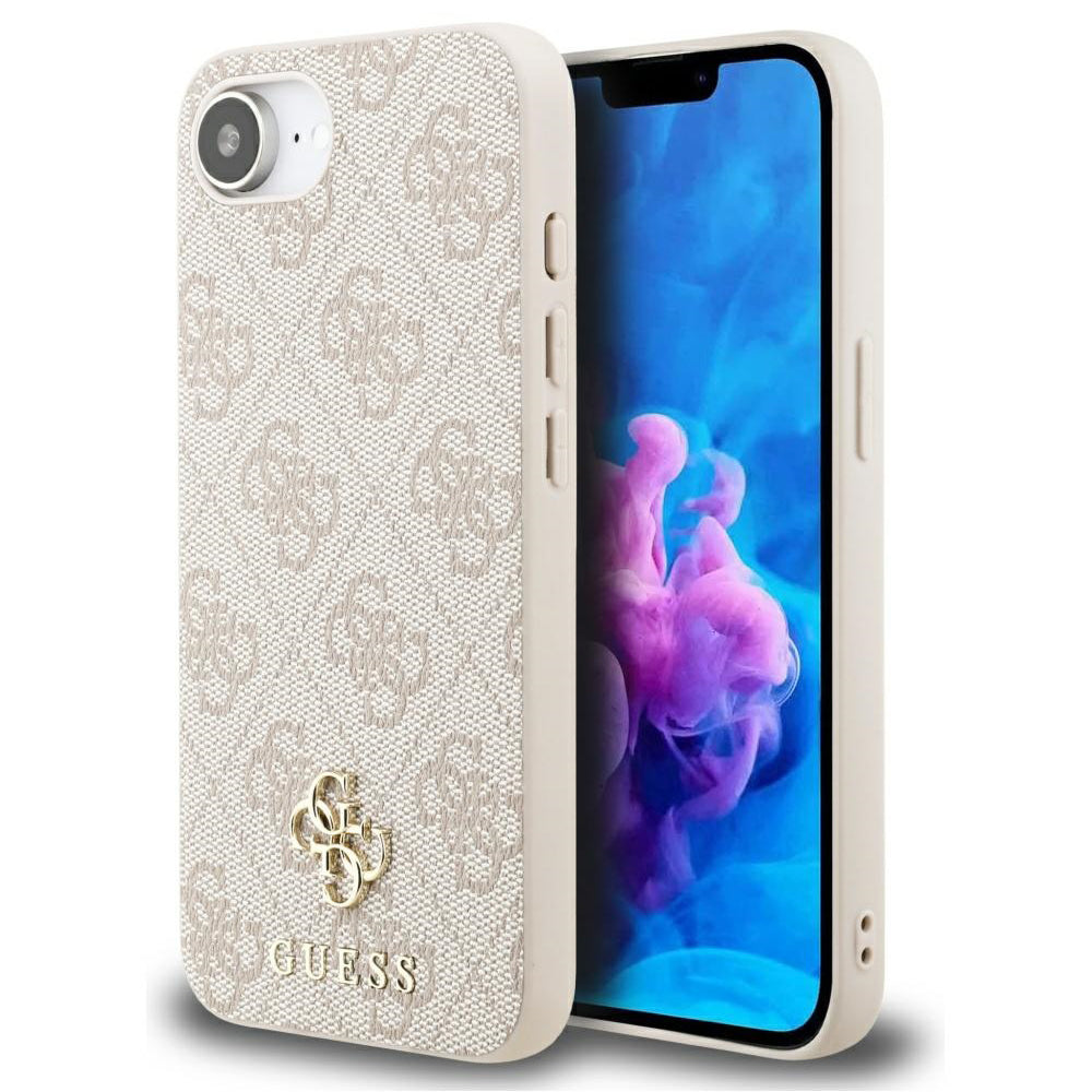 Pouzdro MagSafe pro Apple iPhone 17e / 16e, Guess, 4G Classic, Růžové
