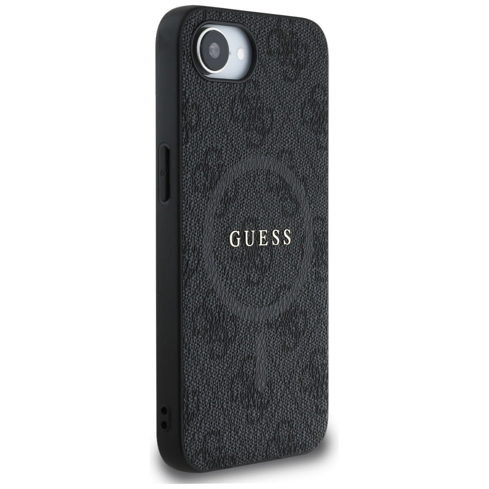 Pouzdro MagSafe pro Apple iPhone 17e / 16e, Guess, 4G Ring Classic Logo, Černá