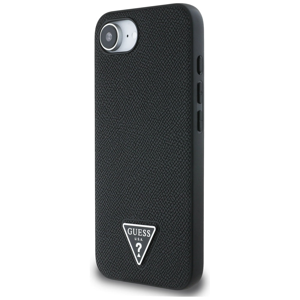 Pouzdro MagSafe pro Apple iPhone 17e / 16e, Guess, Grained Triangle Logo, Černá