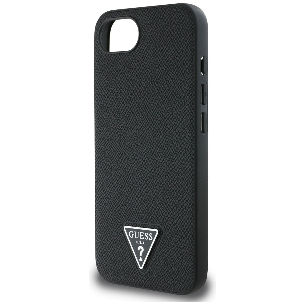 Pouzdro MagSafe pro Apple iPhone 17e / 16e, Guess, Grained Triangle Logo, Černá