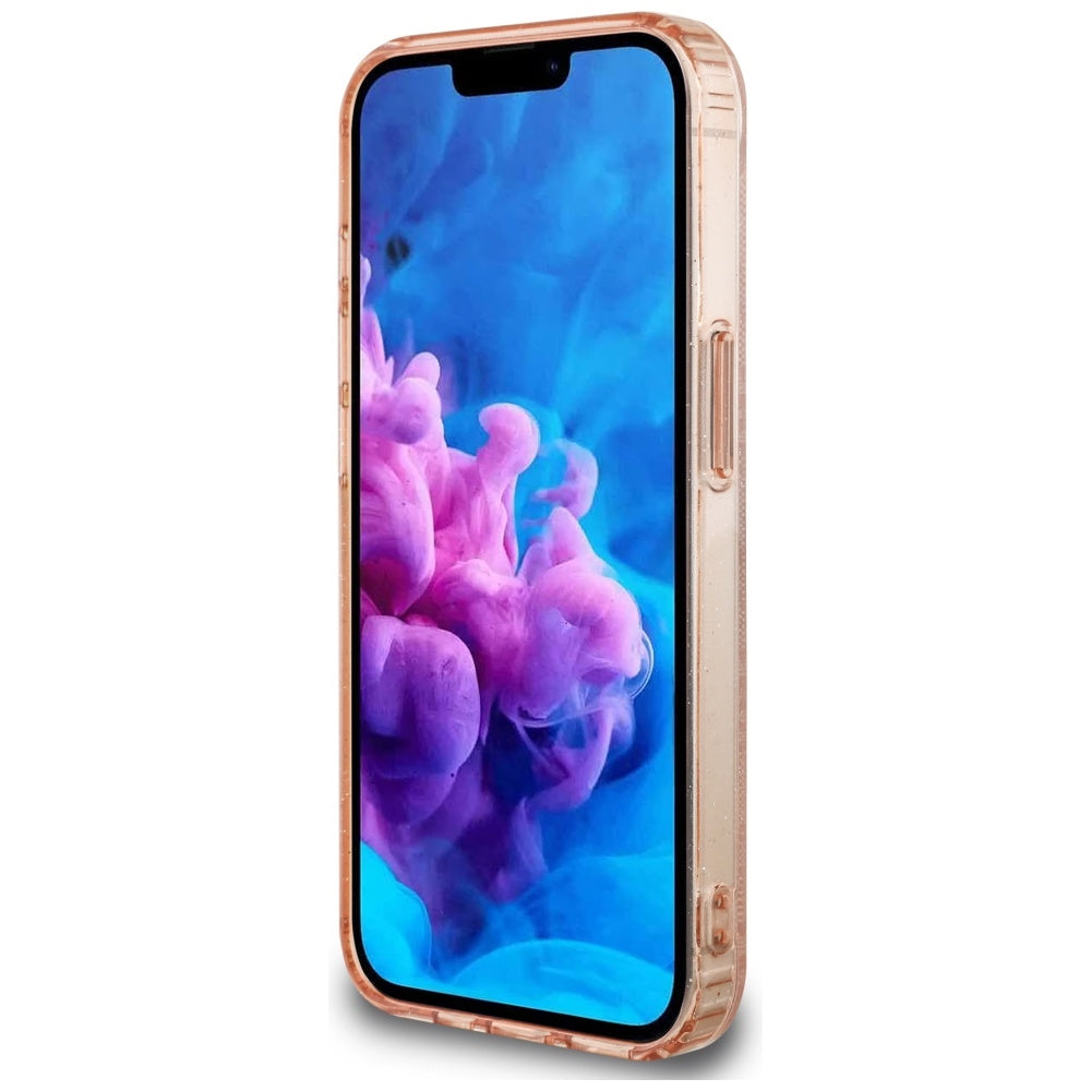 Pouzdro MagSafe pro Apple iPhone 17e / 16e, Guess, IML Glitter 4G Circle Triangle, Růžové