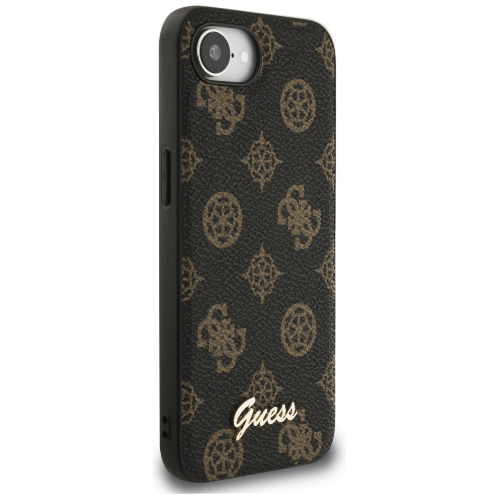 Pouzdro MagSafe pro Apple iPhone 17e / 16e, Guess, Peony Script, Černá