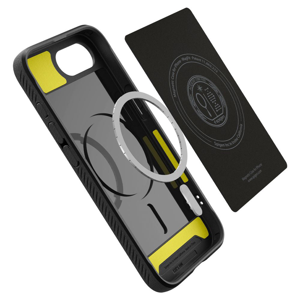 Pouzdro MagSafe pro Apple iPhone 17e / 16e, Spigen, Rugged Armor, Matně černé
