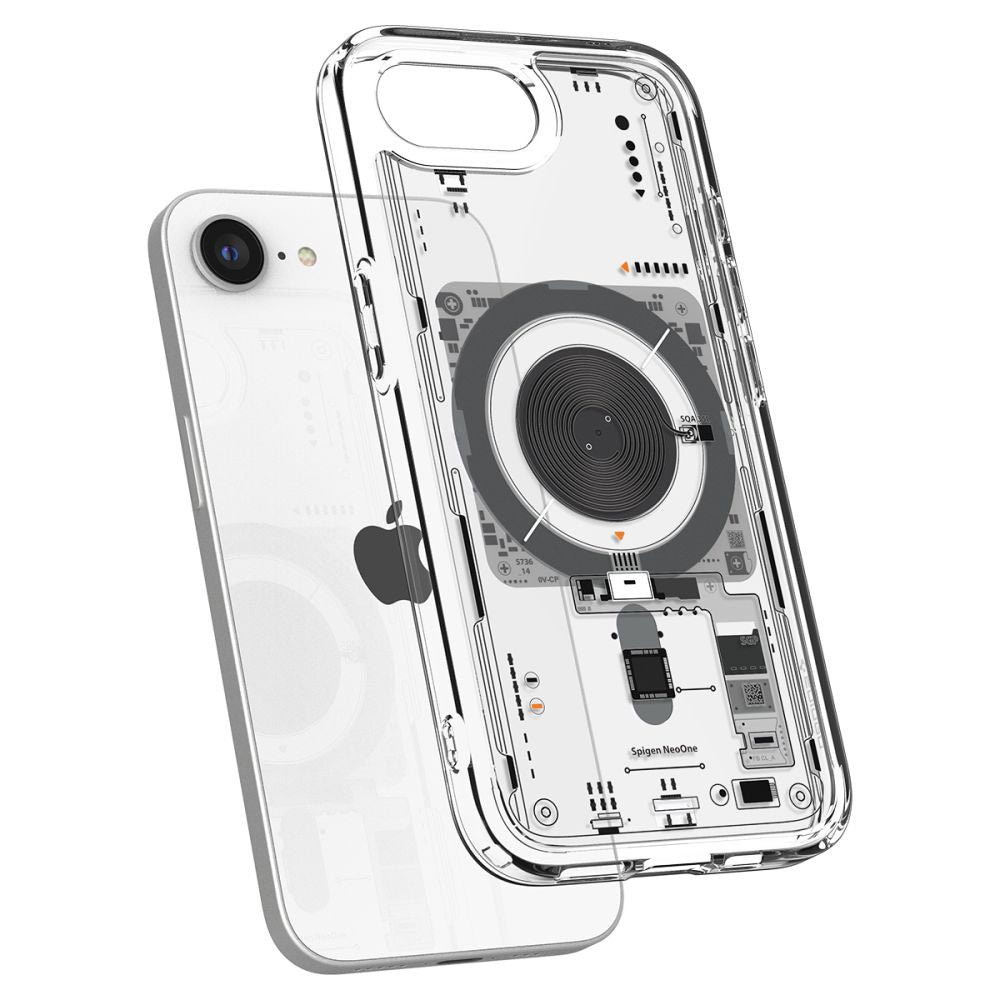 Pouzdro MagSafe pro Apple iPhone 17e / 16e, Spigen, Ultra Hybrid Neo One, Průhledné
