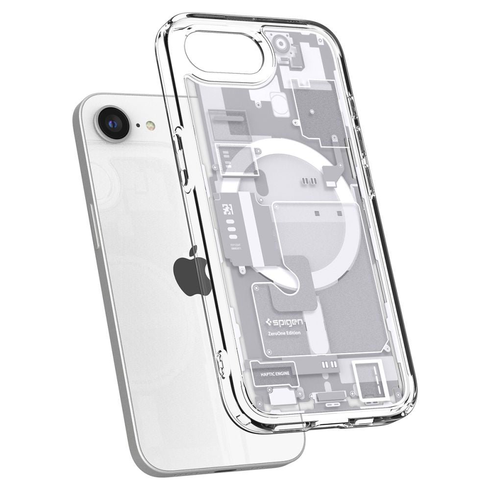Pouzdro MagSafe pro Apple iPhone 17e / 16e, Spigen, Ultra Hybrid Zero One, Bílá