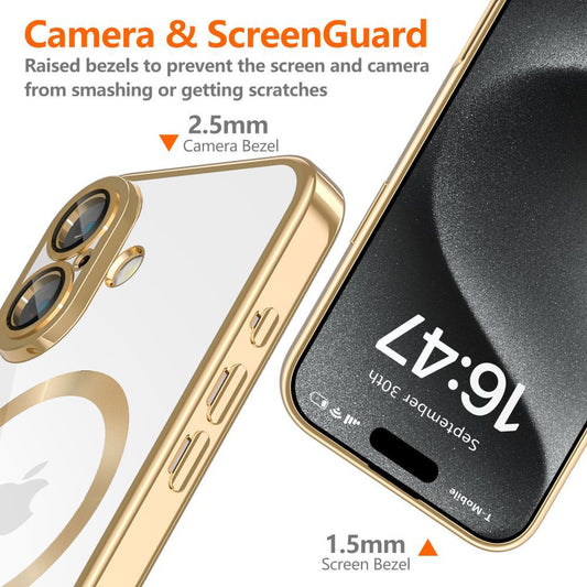 MagSafe pouzdro pro Apple iPhone 17e / 16e, Techsuit, Luxury Crystal, Stříbrné