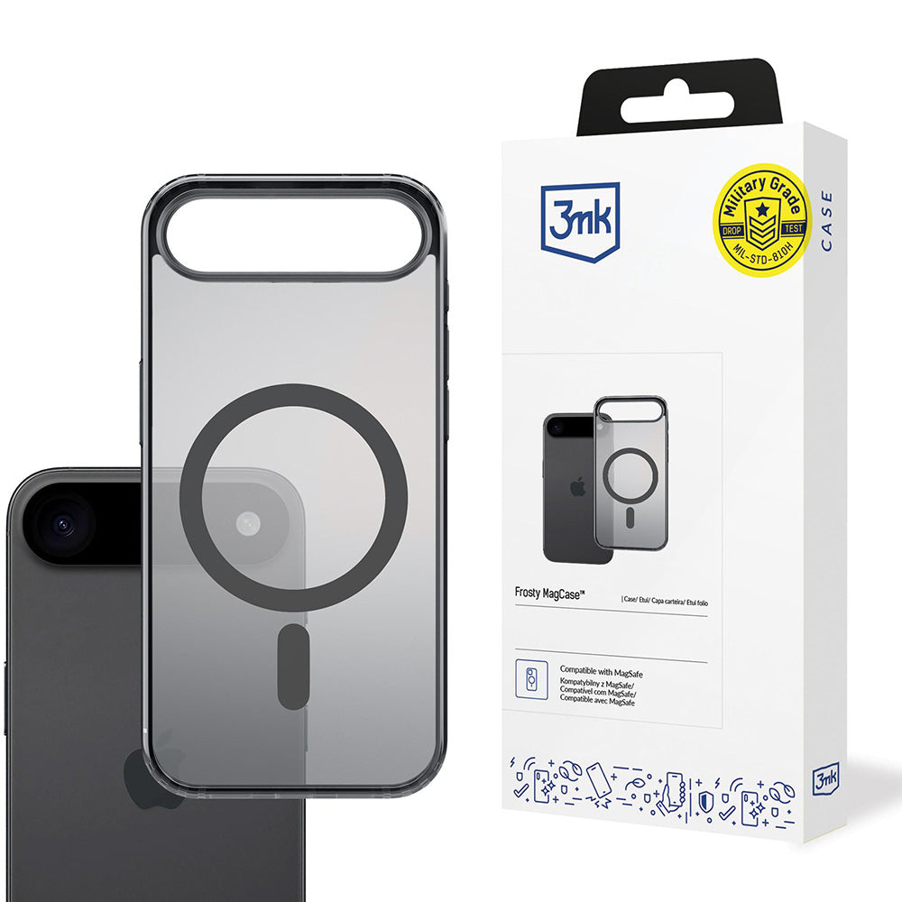 Pouzdro MagSafe pro Apple iPhone 17 Air, 3MK, Frosty MagCase, Černá