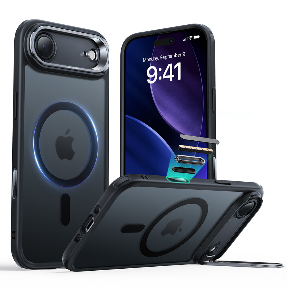 MagSafe Case for Apple iPhone 17 Air, ESR, Classic Hybrid Kickstand, Satin Black