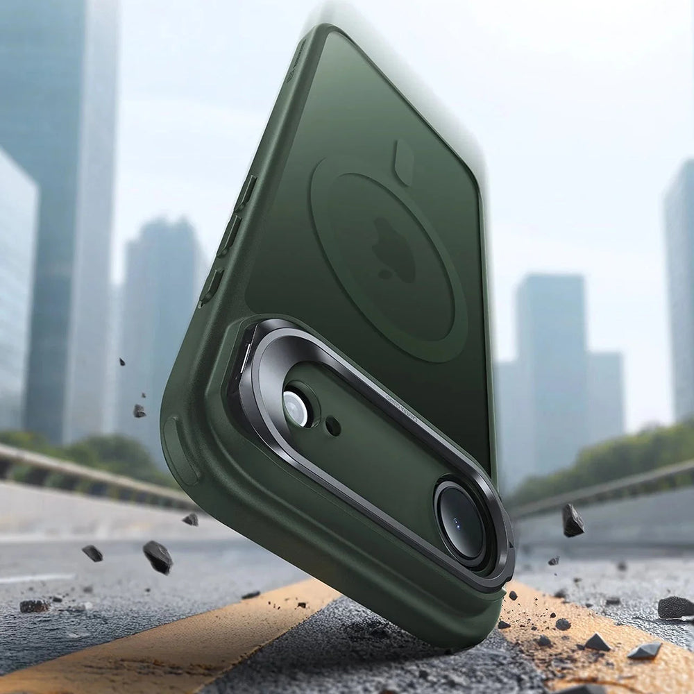 Pouzdro MagSafe pro Apple iPhone 17 Air, ESR, Classic Hybrid Kickstand, Saténově zelená
