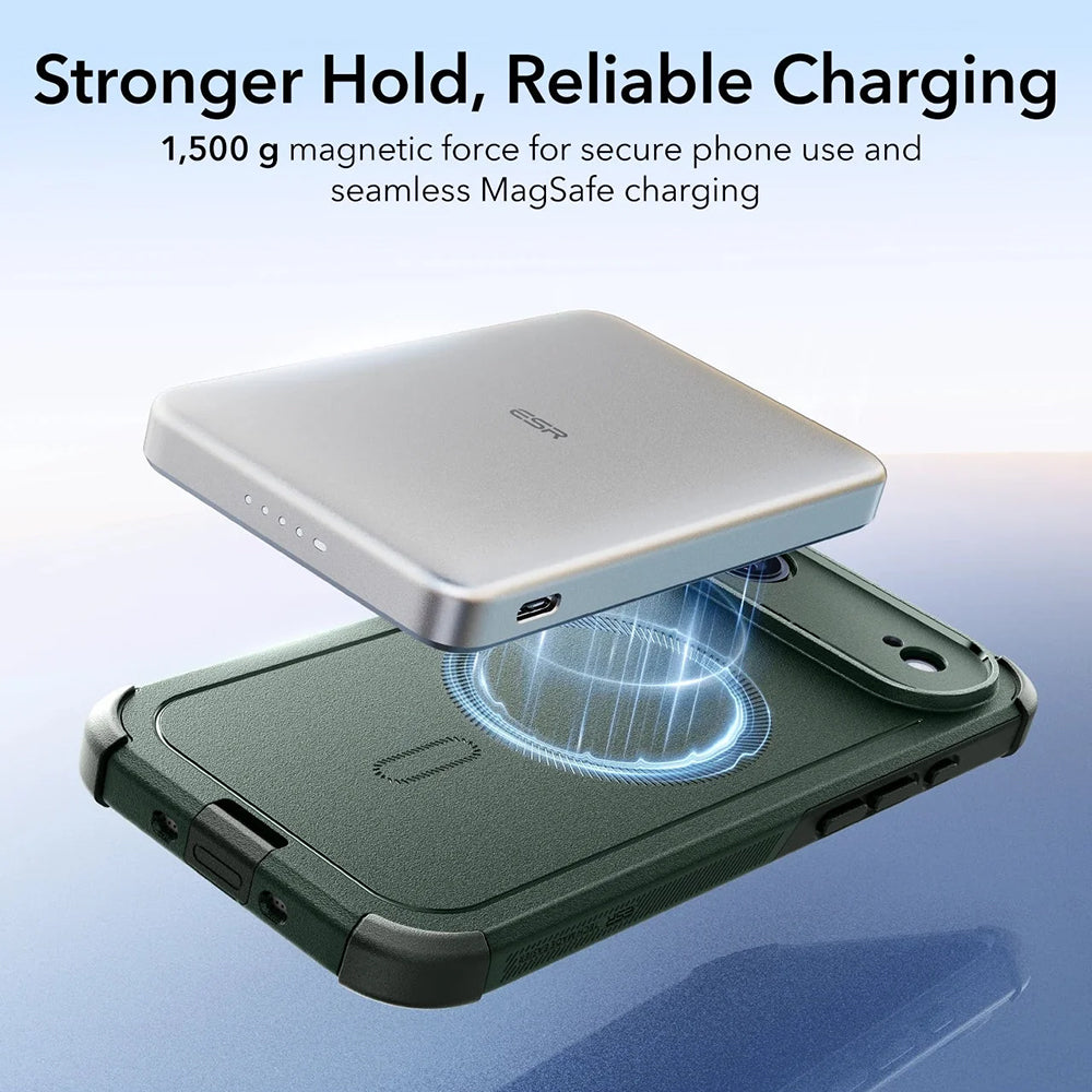 Pouzdro MagSafe pro Apple iPhone 17 Air, ESR, Cyber, Zelená