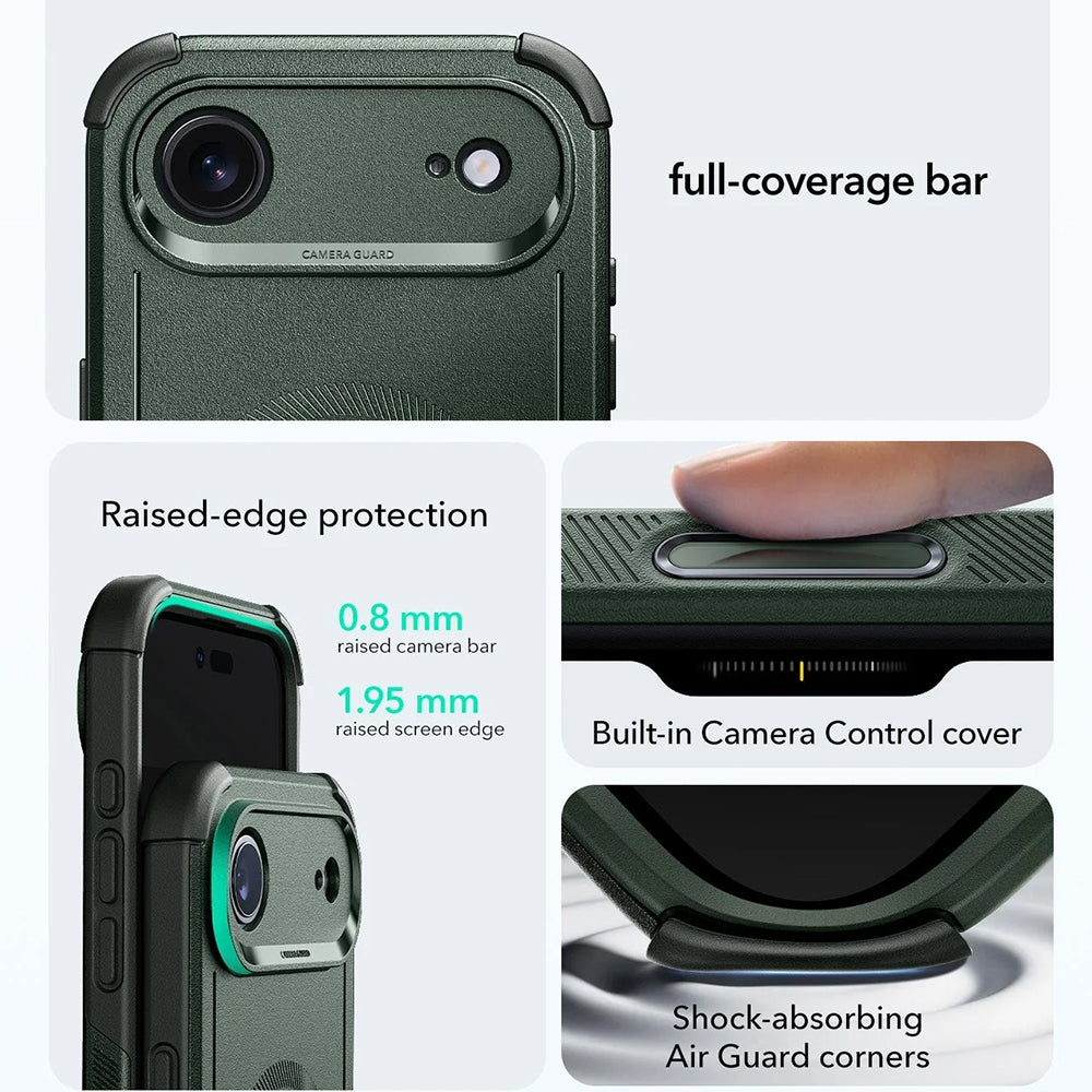 Pouzdro MagSafe pro Apple iPhone 17 Air, ESR, Cyber, Zelená