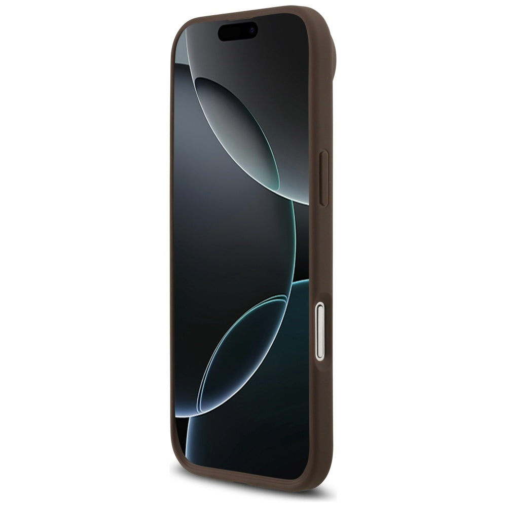 Pouzdro MagSafe pro Apple iPhone 17 Air, Guess, 4G Circle Classic Logo, hnědá