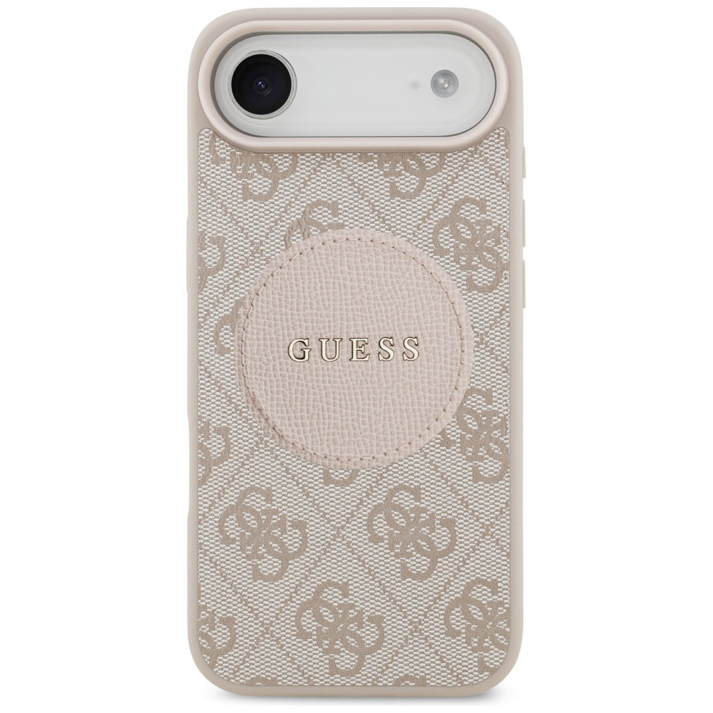 Pouzdro MagSafe pro Apple iPhone 17 Air, Guess, 4G Circle Classic Logo, Růžové