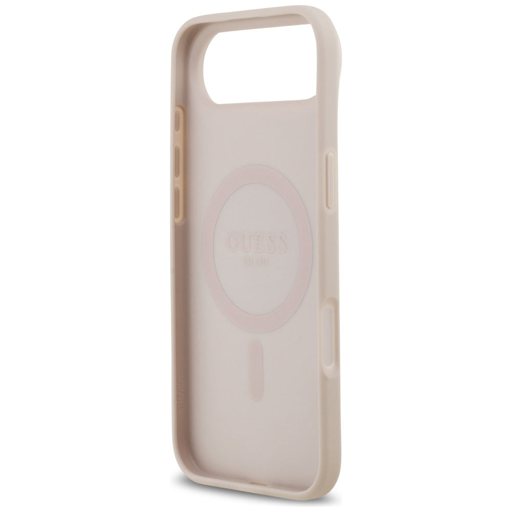 Pouzdro MagSafe pro Apple iPhone 17 Air, Guess, 4G Circle Classic Logo, Růžové