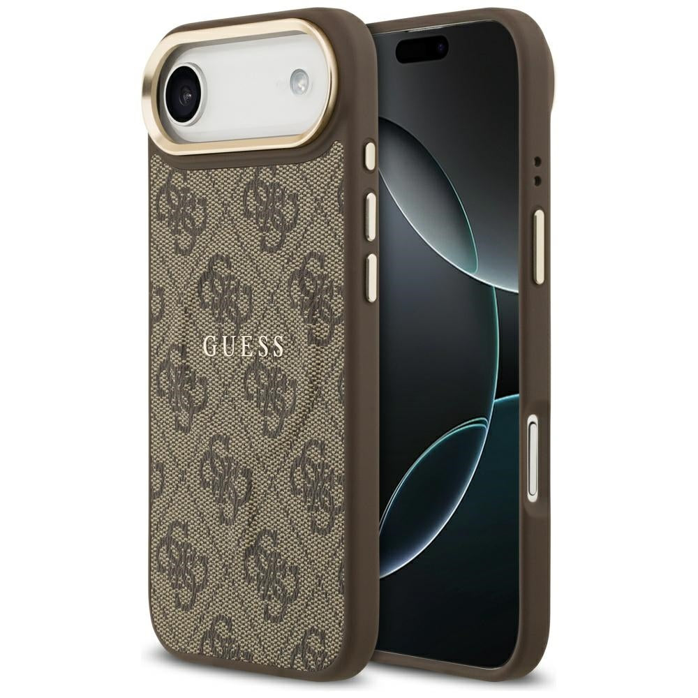 Pouzdro MagSafe pro Apple iPhone 17 Air, Guess, 4G Classic, Hnědá