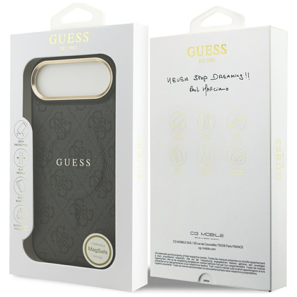 Pouzdro MagSafe pro Apple iPhone 17 Air, Guess, 4G Classic, Černá