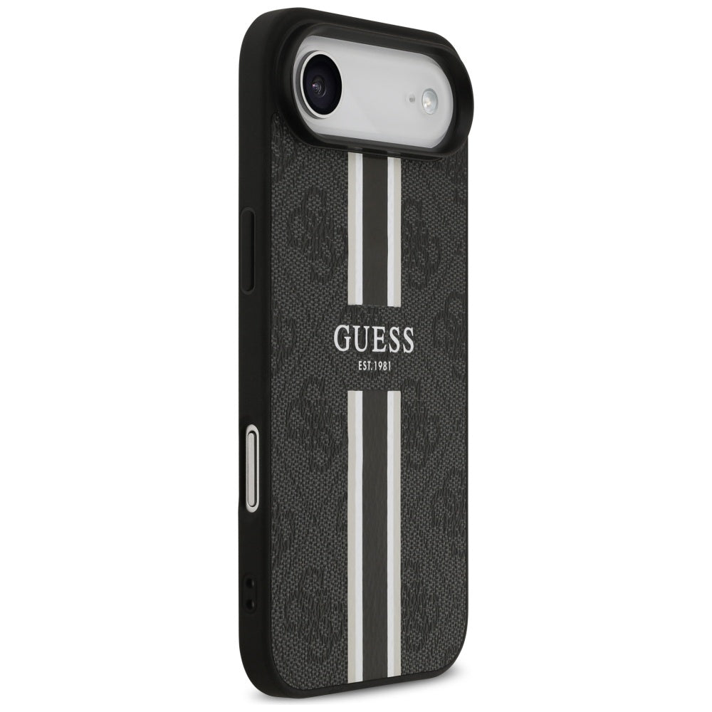 Pouzdro MagSafe pro Apple iPhone 17 Air, Guess, 4G Printed Stripes, Černá