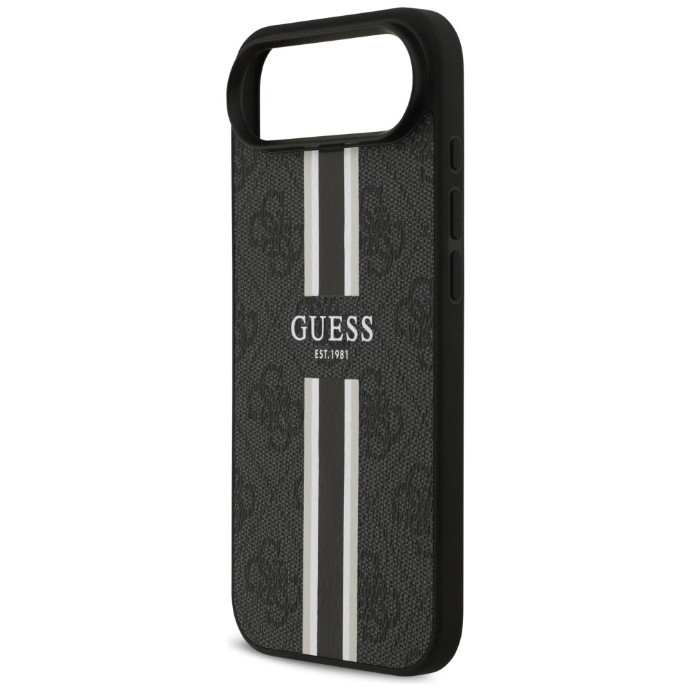 Pouzdro MagSafe pro Apple iPhone 17 Air, Guess, 4G Printed Stripes, Černá