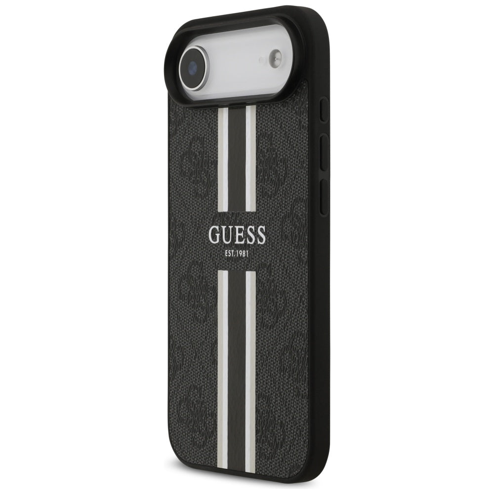 Pouzdro MagSafe pro Apple iPhone 17 Air, Guess, 4G Printed Stripes, Černá