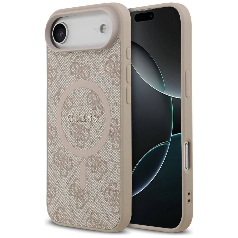 Pouzdro MagSafe pro Apple iPhone 17 Air, Guess, 4G Ring Classic Logo, Růžové