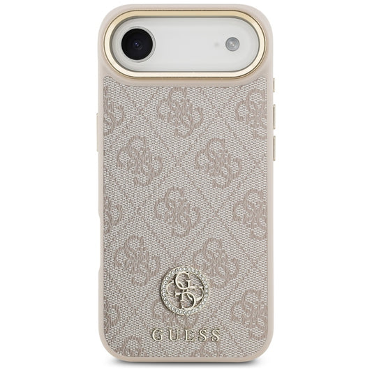 Pouzdro MagSafe pro Apple iPhone 17 Air, Guess, 4G Strass Logo, Růžové