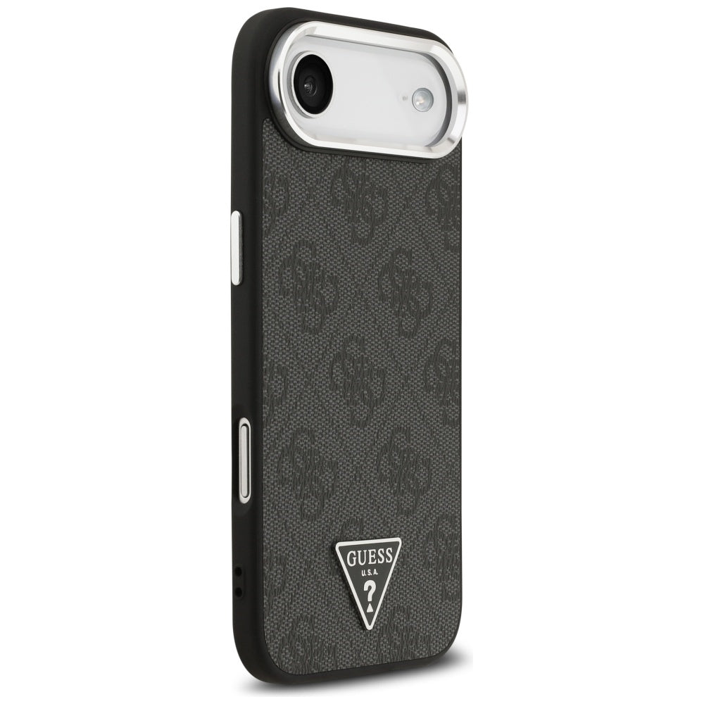 Pouzdro MagSafe pro Apple iPhone 17 Air, Guess, 4G Triangle Logo, Černé Stříbrné