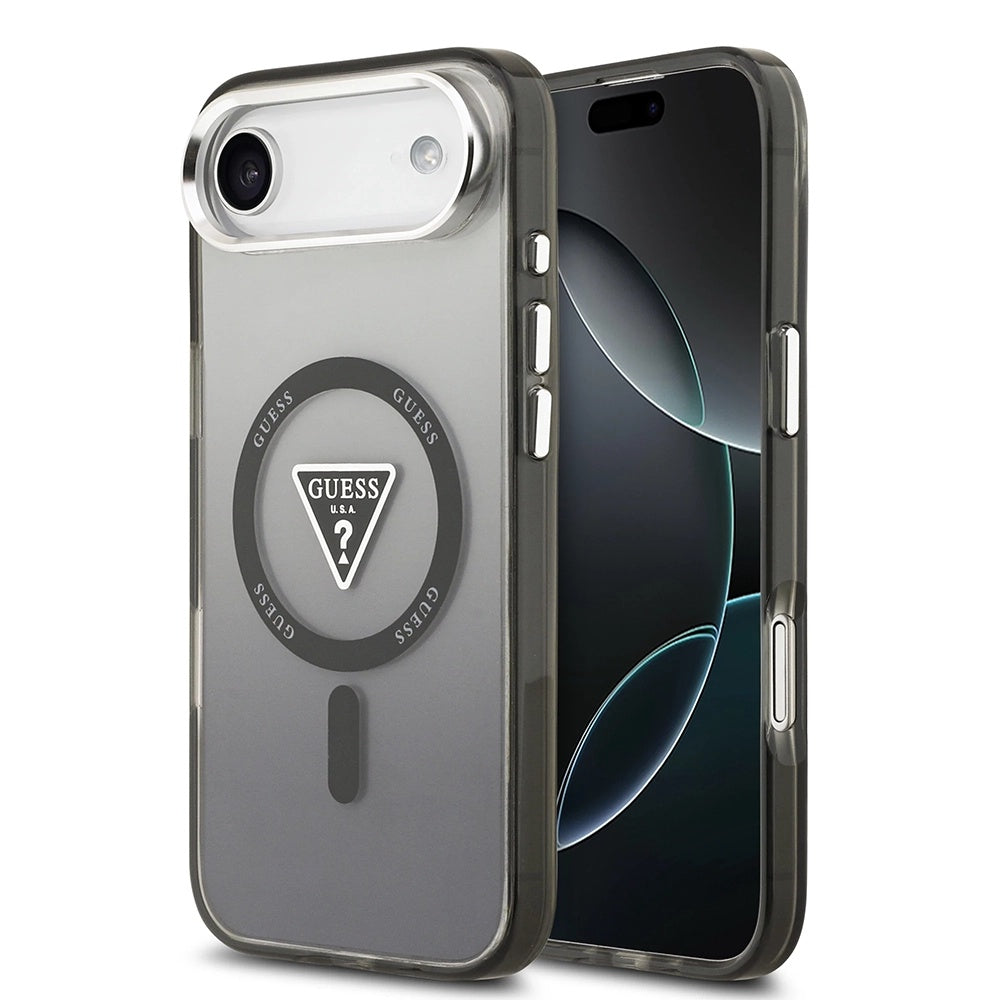 Pouzdro MagSafe pro Apple iPhone 17 Air, Guess, IML Gradient Triangle Logo, Černá