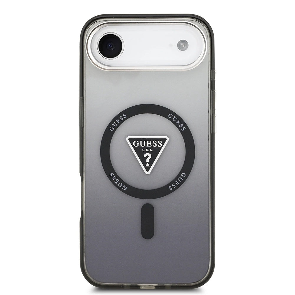 Pouzdro MagSafe pro Apple iPhone 17 Air, Guess, IML Gradient Triangle Logo, Černá